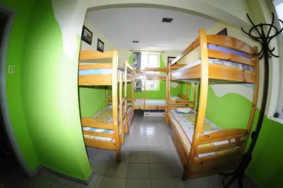 a room with four bunk beds in a room at Yo Ho Hostel in Varna City