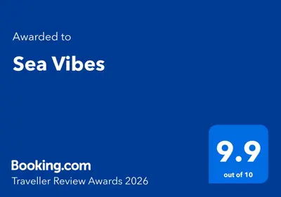 a blue screen with the text upgraded to sea v tides at Sea Vibes - Modern Apartment Near the Beach & City Center, Burgas in Burgas City