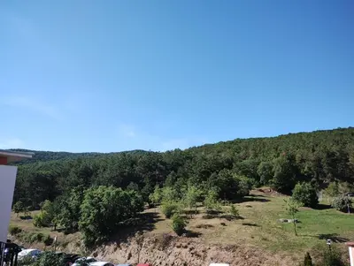 a view of a hill with trees on it at Apartament Sea Fort Club Grand Resort Fort Noks Sveti Vlas-Bastet BS in Elenite