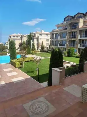 a view of a park in a city with buildings at Studio E32 Atia Resort Chernomoretz in Chernomorets