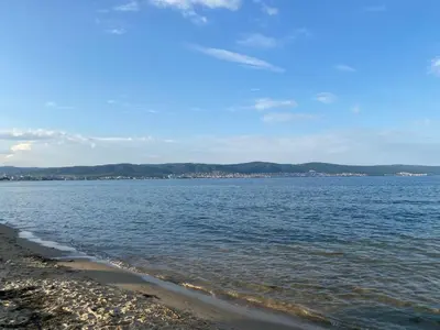 a view of the ocean from the beach at PARADISO 'В' 111 Large Apartment Nessebar in Nesebar