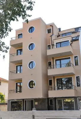 an image of a building with round windows at DDenko Apartment in Burgas City