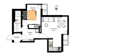 a floor plan of a house at OPAL Beachfront Apartment in Varna City