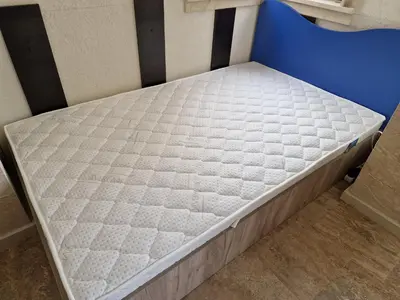 a mattress on a bed frame in a room at Słoneczny Brzeg Studio Amara in Sunny Beach