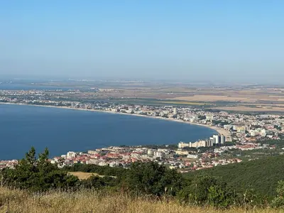 a view of a city and a body of water at Alex Beach in Elenite