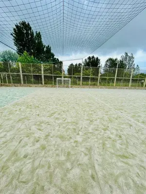 an empty soccer field with a soccer goal at Paradise View in Sunny Beach