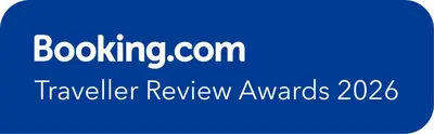 a blue sign that says boatingcom traveler review awards at Апартамент ЛазуР in Burgas City