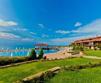 a view of the water and a dock at Sozopol Созопол MORE SUN 2 Б Sozopolis in Sozopol