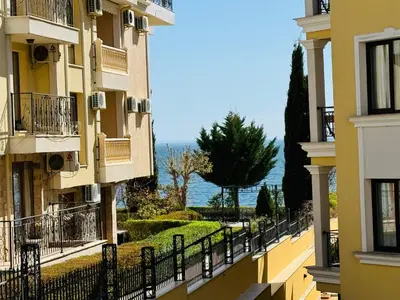 a view from the balcony of a building at HORIZON 11 'Б' Studio Sveti Vlas in Sveti Vlas