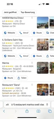 a screenshot of a cell phone with descriptions of a bus at Premium Ferienwohnung SWETI WLAS Polarstar Beach Luxury Apartment 150 m zum Strand Pool 3 Balkone Meeresblick Google TV bis zu 6 Personen in Sveti Vlas