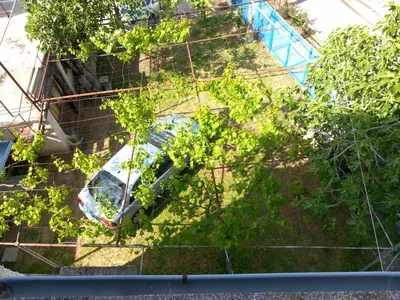 an aerial view of a car in a fence at Лятна вила Генчеви град Обзор in Obzor