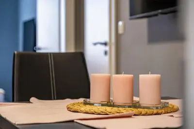 a group of candles sitting on a table at Apartment Linda Cosy Getaway in Varna City