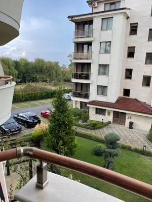 a view from a balcony of a building at Apartment in Long Beach in Shkorpilovtsi