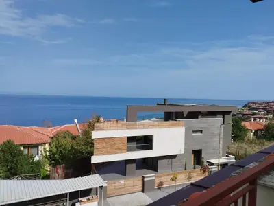 a modern house with a view of the ocean at Sozopol Paradise view in Sozopol
