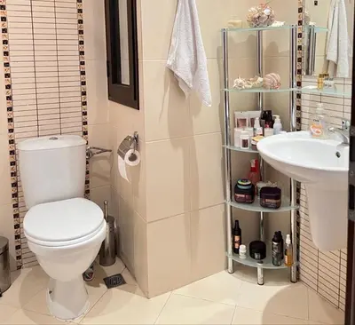 a bathroom with a toilet and a sink at Green Life Sozopol in Sozopol