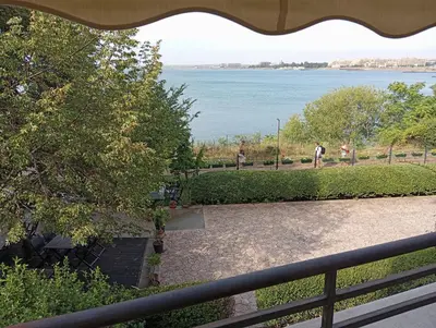 a view of a body of water from a balcony at Victoria's apartments -Marina Cape - Aheloy in Aheloy