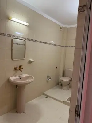 a bathroom with a sink and a toilet at Апартамент Александър in Sunny Beach