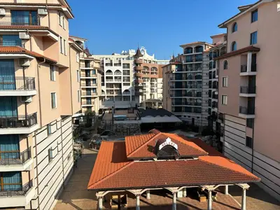 an overhead view of a building with an orange roof at BW - Aquamarin C6 in Sunny Beach