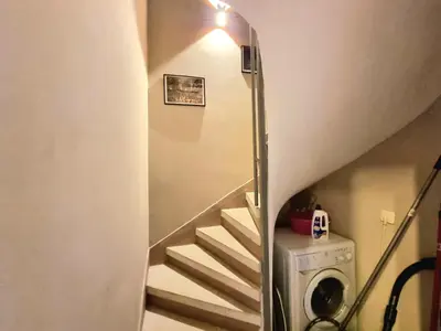 a stairway with a stairwellexit with a stairwayexit at Mezonet - Sol Casa in Lazur in Burgas City