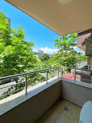 a balcony with a view of the street at Salt Lake Studio in Pomorie