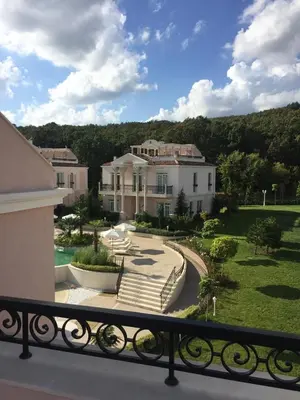 a view of a house from a balcony at Luxury Villa in Sozopol in Sozopol
