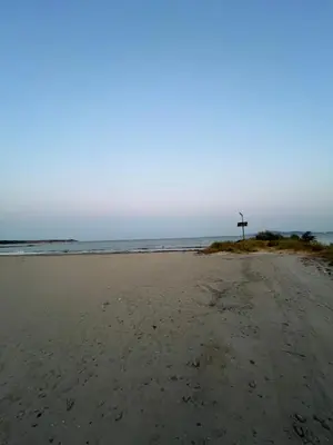 a cross on a sandy beach near the ocean at Boho Studio 4 pools 10min to the beach in Burgas City