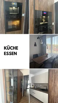 a collage of pictures of a kitchen and a living room at Meerblick , Etera 4 in Sunny Beach