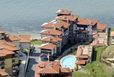 an aerial view of a building with red roof at ETARA - 1 Rey&Mar Saint Vlas in Sveti Vlas