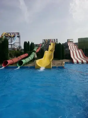 a large water slide in a water park at Rainbow 2 studio 7 in Sunny Beach