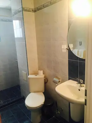 a bathroom with a toilet and a sink at Guest House Granat in Sunny Beach