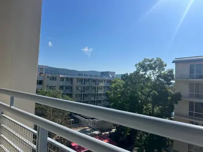 a view from the balcony of a building at Sol e Mar Private Apartment in Sunny Beach