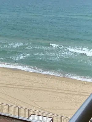a view of a beach with the ocean at Зора-Обзор in Obzor