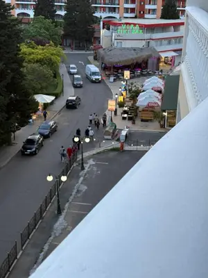 a view of a city street with cars on the road at Miramar Palace 615 in Sunny Beach