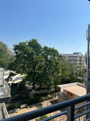 a view of a tree from a balcony at Hotel Solemar in Sunny Beach