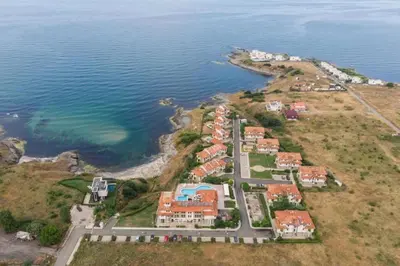 an aerial view of a resort near the ocean at Appart complex - Egrek 3 in Lozenets
