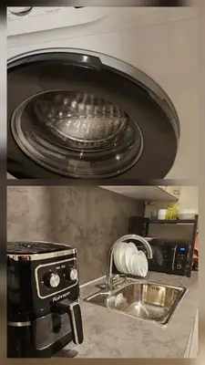 a kitchen with a stove with a toaster oven at Beauty 2 FREE PARKING in Burgas City