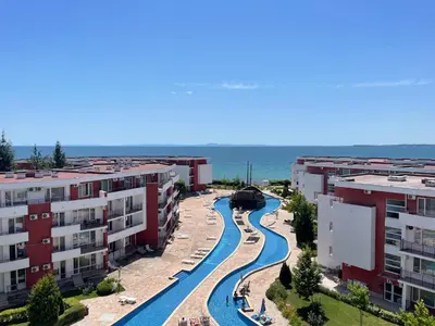 arial view of a river between two buildings at Amartmán přímo u moře - Elenite in Sveti Vlas