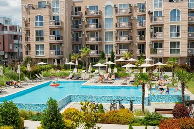 an image of a swimming pool at a resort at Marea Garden, Ravda - 1BD Apartment with Pool by Flat Mаnager in Ravda