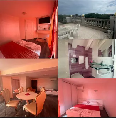 a collage of pictures of a hotel room at Residensia Bahami in Sunny Beach