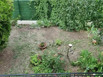 an overhead view of a garden with flowers and plants at Relax & Spa-House near Therma Numera in Burgas City