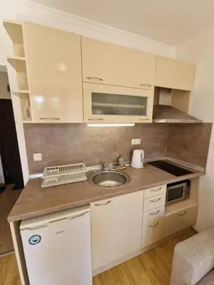 a small kitchen with a sink and a counter at Villa Astoria 2 - Premium Apartments in Elenite