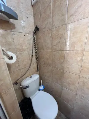 a bathroom with a toilet with a hose at Studio Vili 2 in Varna City