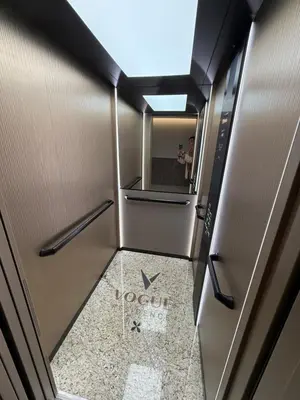 a view of a room with a door and a mirror at Sea Home 8 in Sunny Beach