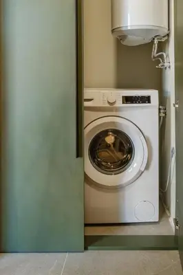 a washer and dryer in a small room at BellaViaStay, Flat Thalassa 1BD in Sozopol