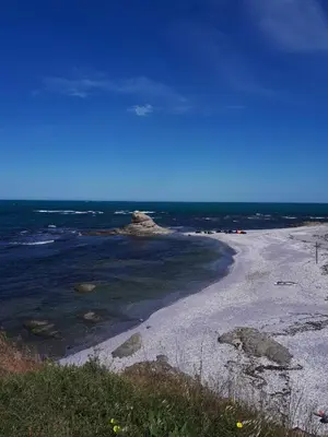 an island in the ocean on a beach at Studio Juli in Lozenets