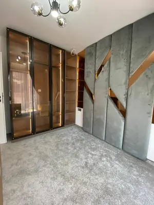 a room with a wall of glass doors at Sweet Home 9 in Sunny Beach
