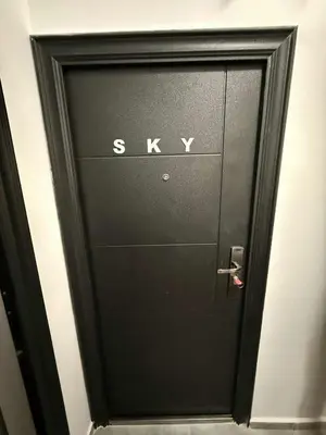 a black door with the word subway written on it at Sky in Varna City