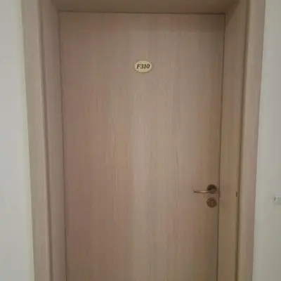a door with a sign that says sd on it at Charming Studio at the Seaside in Aheloy