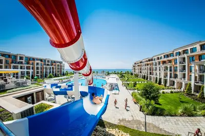 a ride on a roller coaster at a resort at Premier Fort Sands Resort - Full Board in Sunny Beach