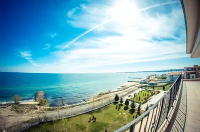 a view of the ocean from a balcony at Premier Fort Sands Resort - Full Board in Sunny Beach